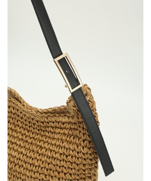 m.f.editorial（エムエフエディトリアル）の「【ペーパー素材】雑材 ショルダーバッグ A4対応（ショルダーバッグ・レディース・ターコイズブルー/ダークウッド・FREE）」の11枚目の写真