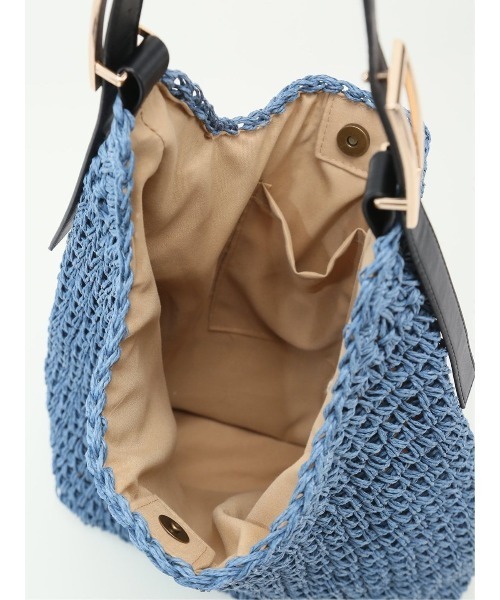 m.f.editorial（エムエフエディトリアル）の「【ペーパー素材】雑材 ショルダーバッグ A4対応（ショルダーバッグ・レディース・ターコイズブルー/ダークウッド・FREE）」の22枚目の写真