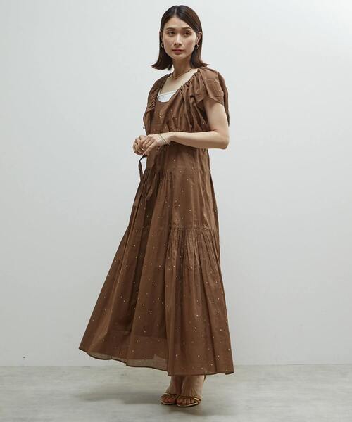 SOFFITTO(ソフィット)の「インド綿ドット刺繍ギャザーボレロブラウス(カーディガン/ボレロ・レディース・ネイビー/ブラウン/ブラック・FREE)」の11枚目の写真