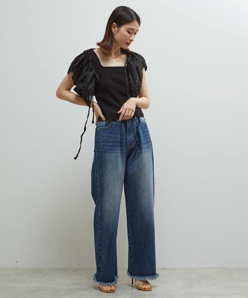 SOFFITTO(ソフィット)の「インド綿ドット刺繍ギャザーボレロブラウス(カーディガン/ボレロ・レディース・ネイビー/ブラウン/ブラック・FREE)」の21枚目の写真