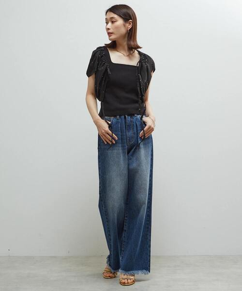 SOFFITTO(ソフィット)の「インド綿ドット刺繍ギャザーボレロブラウス(カーディガン/ボレロ・レディース・ネイビー/ブラウン/ブラック・FREE)」の22枚目の写真