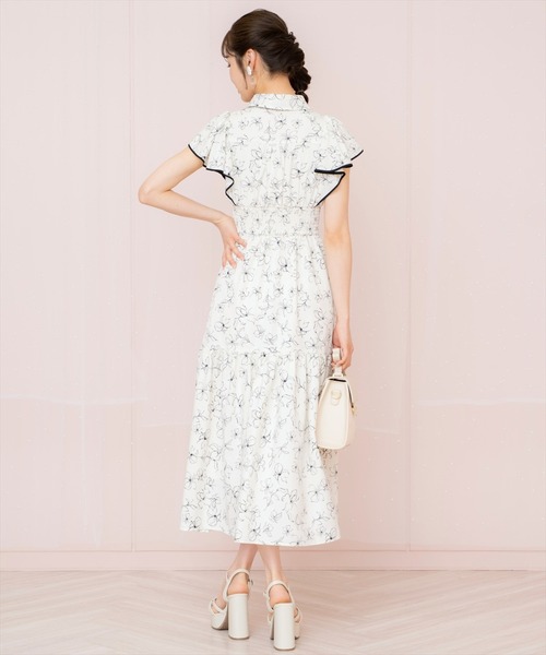 WILLSELECTION(ウィルセレクション)の「ラインフラワーパイピングティアードワンピース(ワンピース・レディース・ブラック系その他/ホワイト系その他/パープル系その他・FREE)」の7枚目の写真
