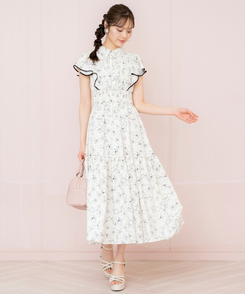 WILLSELECTION(ウィルセレクション)の「ラインフラワーパイピングティアードワンピース(ワンピース・レディース・ブラック系その他/ホワイト系その他/パープル系その他・FREE)」の13枚目の写真