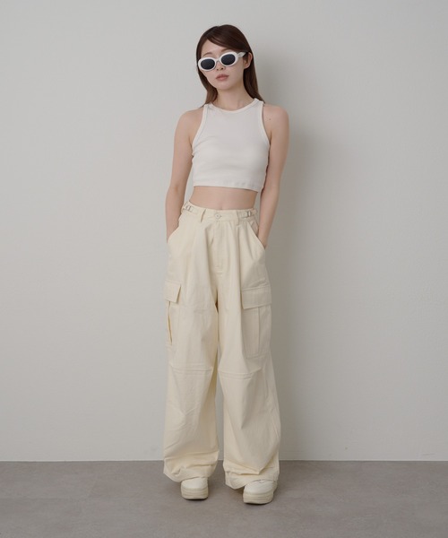 RAY CASSIN（レイカズン）の「タックカーゴパンツ（カーゴパンツ・レディース・ホワイト/グリーン系その他2・FREE）」の17枚目の写真