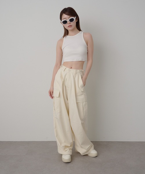 RAY CASSIN（レイカズン）の「タックカーゴパンツ（カーゴパンツ・レディース・ホワイト/グリーン系その他2・FREE）」の13枚目の写真