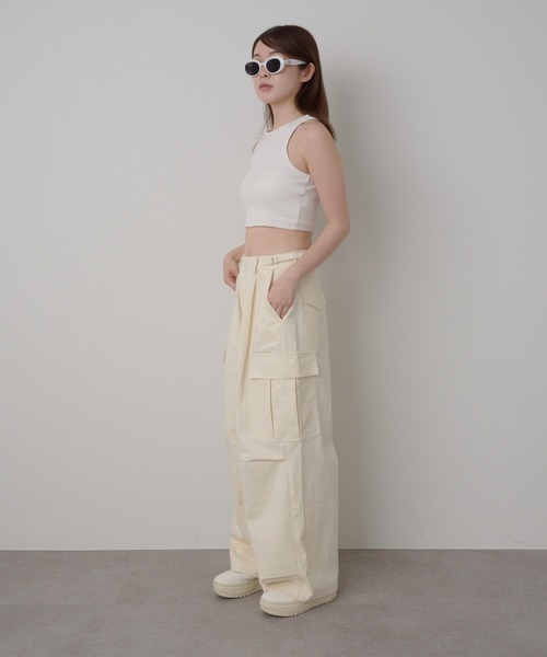 RAY CASSIN（レイカズン）の「タックカーゴパンツ（カーゴパンツ・レディース・ホワイト/グリーン系その他2・FREE）」の18枚目の写真