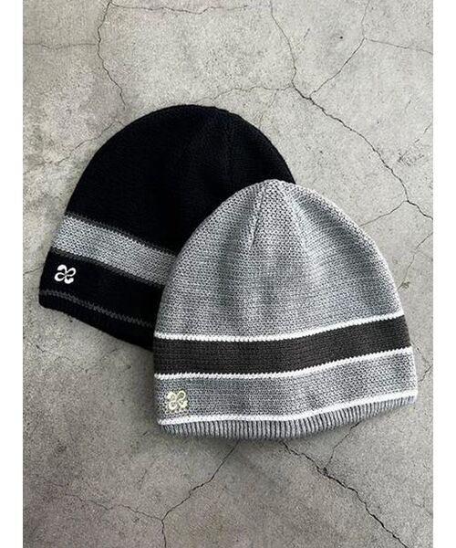 EMODA（エモダ）の「リバーシブルラインビーニー（ニットキャップ/ビーニー・レディース・グレー/ネイビー・FREE）」の4枚目の写真