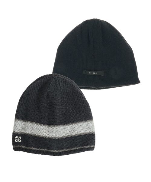 EMODA（エモダ）の「リバーシブルラインビーニー（ニットキャップ/ビーニー・レディース・グレー/ネイビー・FREE）」の12枚目の写真