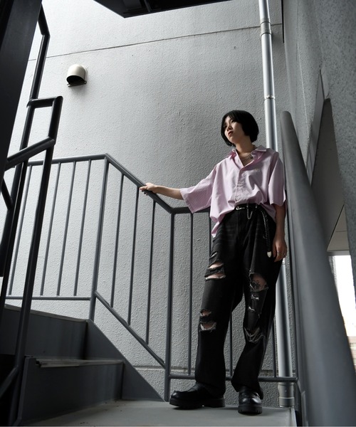 Anytime Songs(エニータイムソングス)の「one point embroidery check shirt/ワンポイント 刺繍 ミニチェック 半袖シャツ(シャツ/ブラウス・メンズ・ブルー/チャコールグレー/ピンク/ブラウン・M/L/XL)」の20枚目の写真