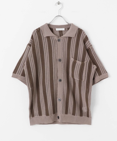 SENSE OF PLACE by URBAN RESEARCH(センスオブプレイスバイアーバンリサーチ)の「ストライプショートスリーブニットシャツ(ニット/セーター・メンズ・ミント/ライトベージュ/ブラック・MEDIUM/LARGE)」の14枚目の写真