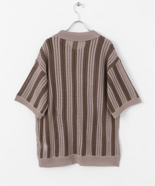 SENSE OF PLACE by URBAN RESEARCH(センスオブプレイスバイアーバンリサーチ)の「ストライプショートスリーブニットシャツ(ニット/セーター・メンズ・ミント/ライトベージュ/ブラック・MEDIUM/LARGE)」の16枚目の写真