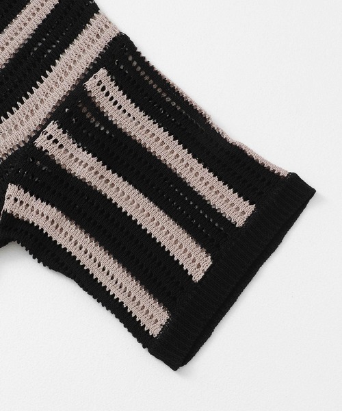 SENSE OF PLACE by URBAN RESEARCH(センスオブプレイスバイアーバンリサーチ)の「ストライプショートスリーブニットシャツ(ニット/セーター・メンズ・ミント/ライトベージュ/ブラック・MEDIUM/LARGE)」の18枚目の写真