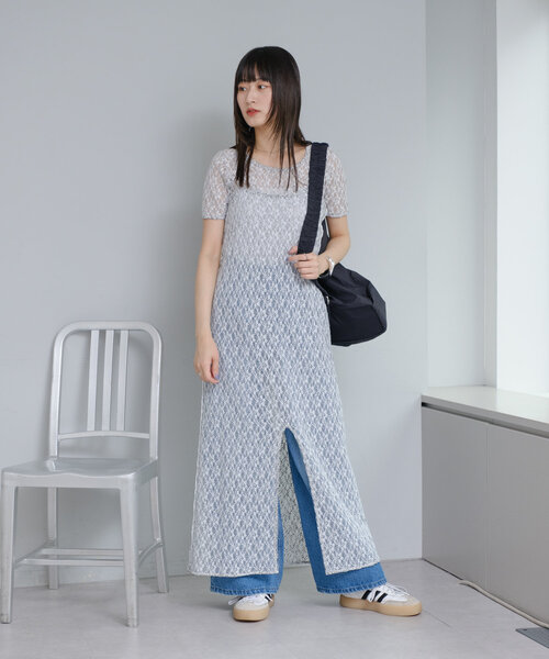 Kastane(カスタネ)の「*【WEB限定/前後2WAY/リバーシブル】レースフラワーキャミワンピース(ワンピース・レディース・ホワイト・FREE)」の8枚目の写真