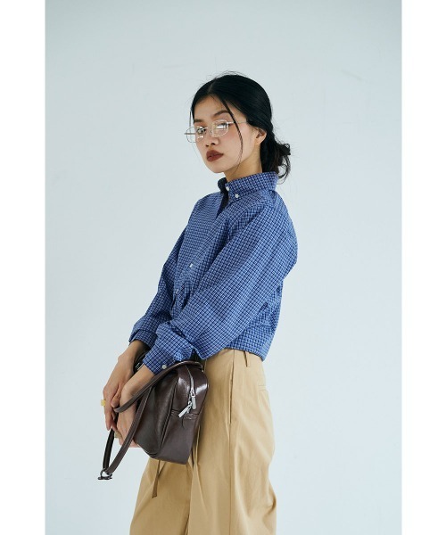 marjour（マージュール）の「BLUE CHECK SHIRTS（シャツ/ブラウス・レディース・ブルー/ライトブルー・MEDIUM）」の10枚目の写真