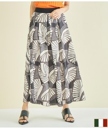 Settimissimo（セッティミッシモ）の「ITALY サテンボタニカル柄プリントフレアロングスカート（スカート）」