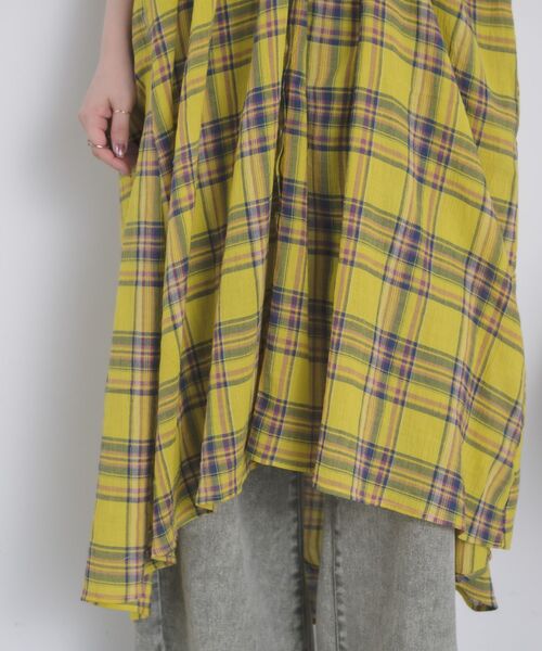 RETRO GIRL（レトロガール）の「【WEB限定】マルチWAYチェックワンピース（ワンピース・レディース・パープル/イエロー/グリーン・FREE）」の16枚目の写真