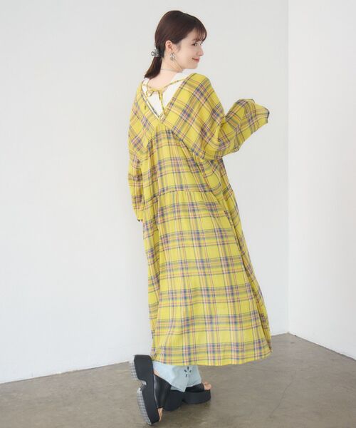 RETRO GIRL（レトロガール）の「【WEB限定】マルチWAYチェックワンピース（ワンピース・レディース・パープル/イエロー/グリーン・FREE）」の22枚目の写真