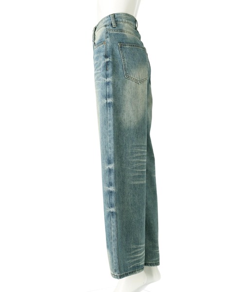 ANAP(アナップ)の「ウォッシュ 加工 シンプル ワイド ストレート デニム パンツ(デニムパンツ・レディース・ブルー/ブラック・S/M)」の20枚目の写真