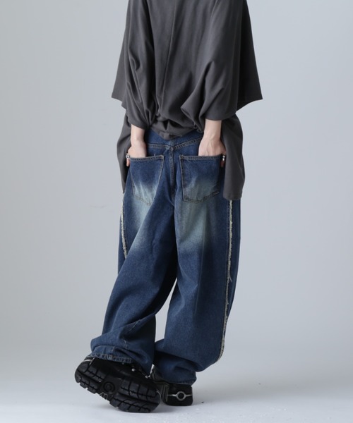 SIS（エスアイエス）の「SIS/エスアイエス/フリンジデニム（デニムパンツ・レディース・ブラック/ブルー・MEDIUM/LARGE）」の8枚目の写真