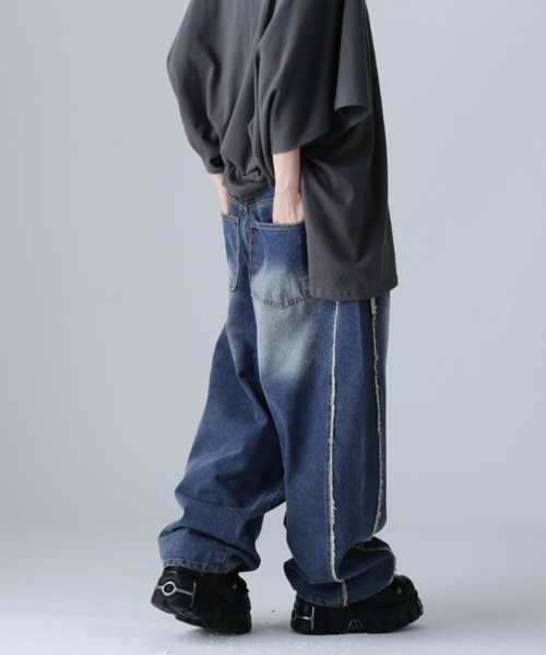 SIS（エスアイエス）の「SIS/エスアイエス/フリンジデニム（デニムパンツ・レディース・ブラック/ブルー・MEDIUM/LARGE）」の9枚目の写真
