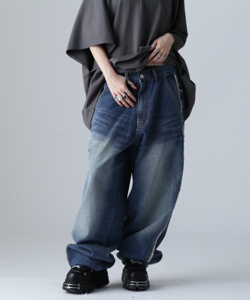 SIS（エスアイエス）の「SIS/エスアイエス/フリンジデニム（デニムパンツ・レディース・ブラック/ブルー・MEDIUM/LARGE）」の10枚目の写真