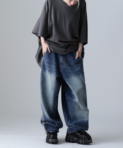 SIS（エスアイエス）の「SIS/エスアイエス/フリンジデニム（デニムパンツ・レディース・ブラック/ブルー・MEDIUM/LARGE）」の18枚目の写真