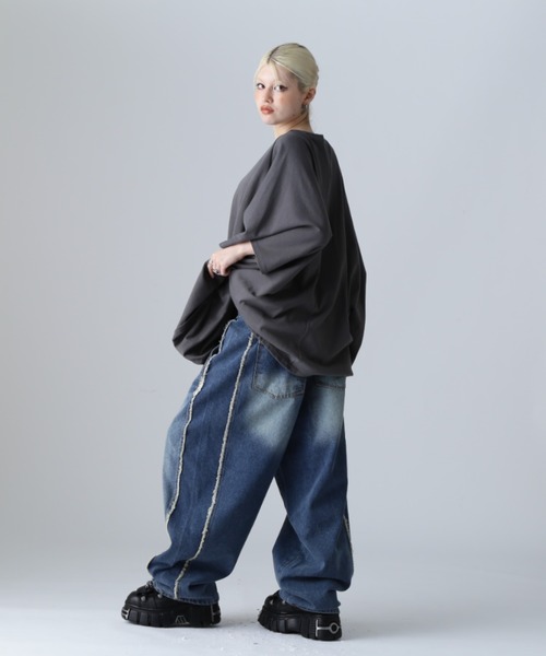 SIS（エスアイエス）の「SIS/エスアイエス/フリンジデニム（デニムパンツ・レディース・ブラック/ブルー・MEDIUM/LARGE）」の11枚目の写真