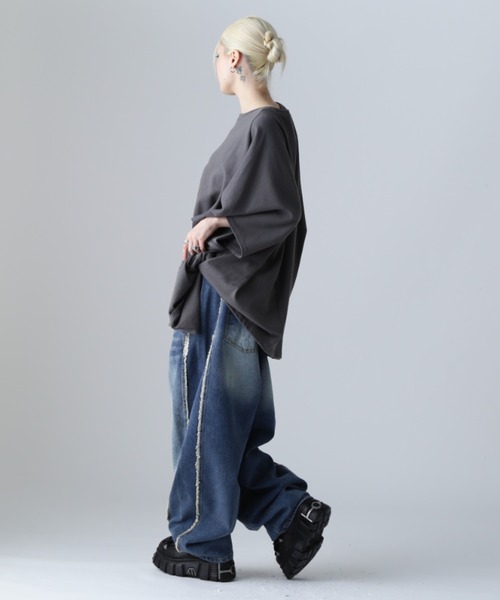 SIS（エスアイエス）の「SIS/エスアイエス/フリンジデニム（デニムパンツ・レディース・ブラック/ブルー・MEDIUM/LARGE）」の12枚目の写真