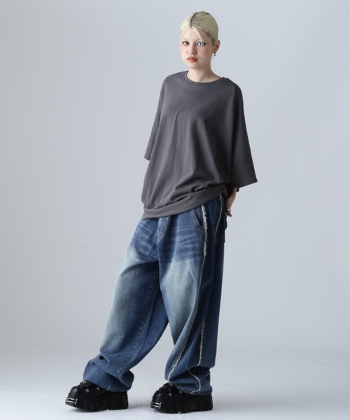 SIS（エスアイエス）の「SIS/エスアイエス/フリンジデニム（デニムパンツ・レディース・ブラック/ブルー・MEDIUM/LARGE）」の4枚目の写真