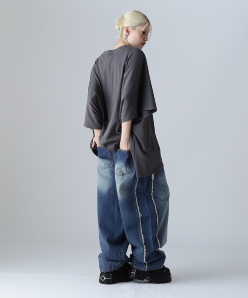 SIS（エスアイエス）の「SIS/エスアイエス/フリンジデニム（デニムパンツ・レディース・ブラック/ブルー・MEDIUM/LARGE）」の5枚目の写真