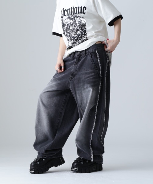 SIS（エスアイエス）の「SIS/エスアイエス/フリンジデニム（デニムパンツ・レディース・ブラック/ブルー・MEDIUM/LARGE）」の21枚目の写真