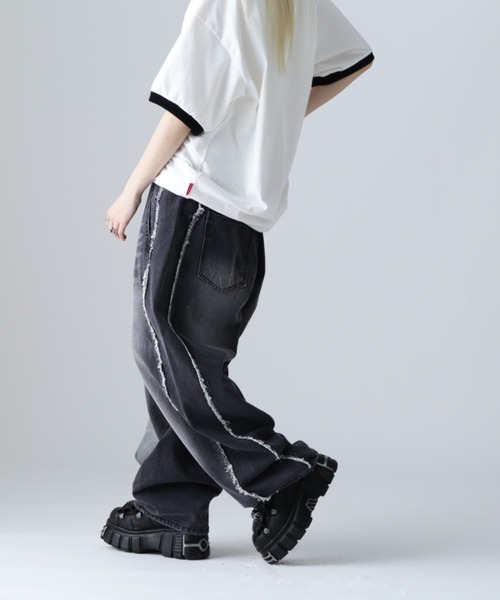 SIS（エスアイエス）の「SIS/エスアイエス/フリンジデニム（デニムパンツ・レディース・ブラック/ブルー・MEDIUM/LARGE）」の22枚目の写真