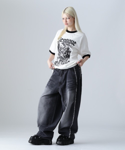 SIS（エスアイエス）の「SIS/エスアイエス/フリンジデニム（デニムパンツ・レディース・ブラック/ブルー・MEDIUM/LARGE）」の14枚目の写真