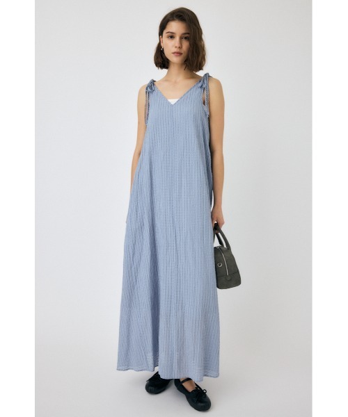 MOUSSY（マウジー）の「SHEER GINGHAM キャミドレス（ワンピース・レディース・ブラック/ライトブルー/ホワイト・1/2）」の6枚目の写真