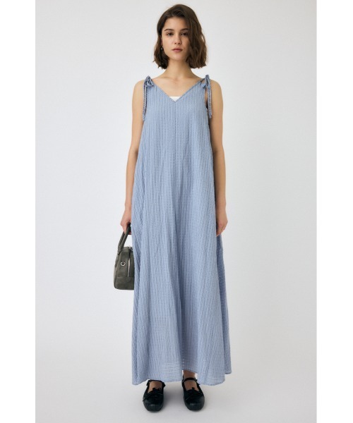 MOUSSY（マウジー）の「SHEER GINGHAM キャミドレス（ワンピース・レディース・ブラック/ライトブルー/ホワイト・1/2）」の8枚目の写真