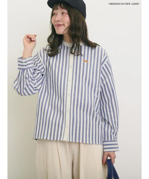 Samansa Mos2（サマンサ モスモス）の「【MAISON KAYSER】クレリック刺繍シャツ（シャツ/ブラウス・レディース・ブルー/ブラック・F）」の2枚目の写真