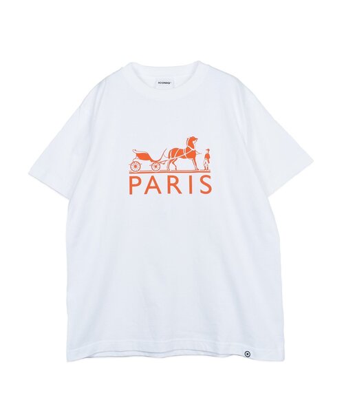 Import & Select(インポートアンドセレクト)の「【ICONIQ】 HM プリント ショートスリーブ TEE(Tシャツ/カットソー・メンズ・オレンジ/ホワイト・2/3/4)」の5枚目の写真