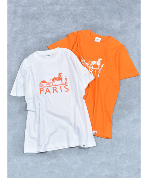 Import & Select(インポートアンドセレクト)の「【ICONIQ】 HM プリント ショートスリーブ TEE(Tシャツ/カットソー・メンズ・オレンジ/ホワイト・2/3/4)」の3枚目の写真