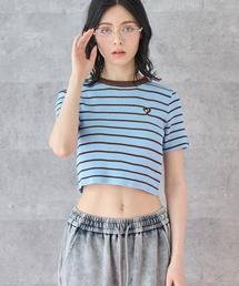 ANAP | ミックスボーダー クロップド Tシャツ トップス(Tシャツ/カットソー)