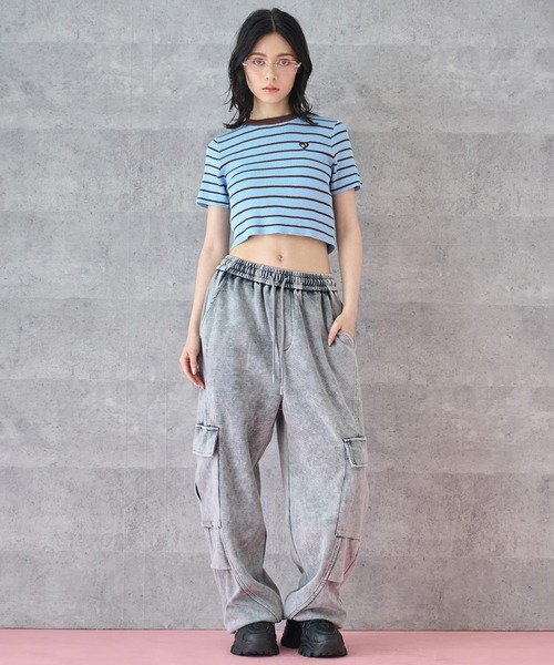 ANAP(アナップ)の「ミックスボーダー クロップド Tシャツ トップス(Tシャツ/カットソー・レディース・ライトイエロー/ホワイト/ライトブルー・FREE)」の10枚目の写真