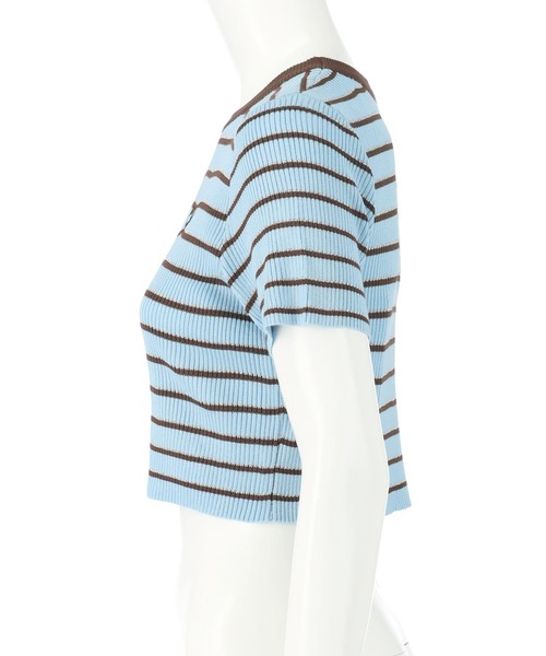 【売れました】ANAP(アナップ)ボーダートップス セール】ミックスボーダー クロップド Tシャツ トップス（T