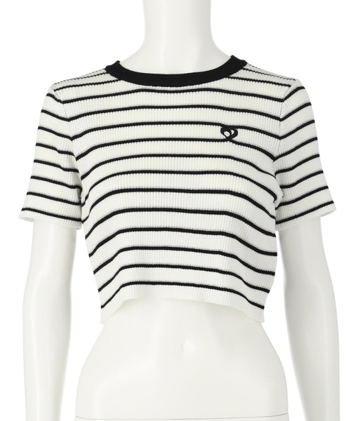 ANAP(アナップ)の「ミックスボーダー クロップド Tシャツ トップス(Tシャツ/カットソー・レディース・ライトイエロー/ホワイト/ライトブルー・FREE)」の6枚目の写真