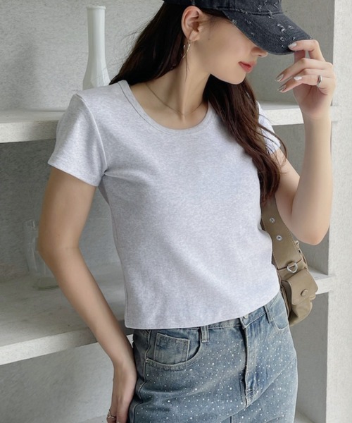 TREOVER(トレオーバー)の「程良くコンパクトなサイジングのリンガーTシャツ(Tシャツ/カットソー・レディース・ホワイト×ブラック/ブラック/ホワイト×レッド/オフホワイト/オートミール・FREE)」の5枚目の写真