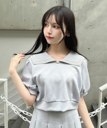 F i.n.t | 【セットアップ対応】レースラインセーラーカットトップス(Tシャツ/カットソー)