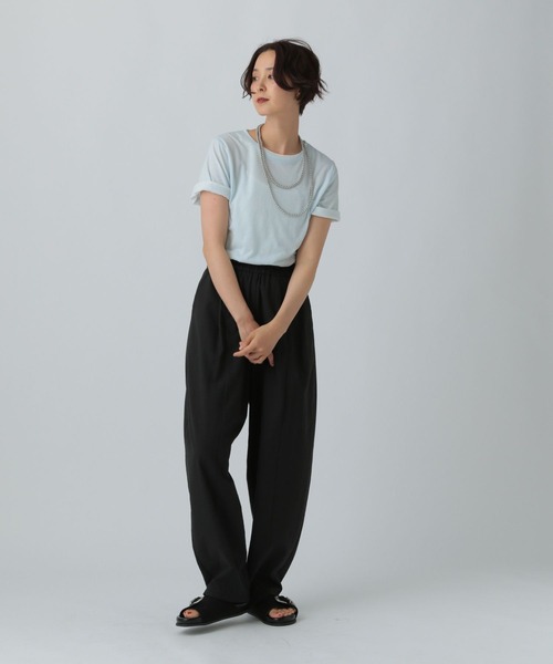 LEPSIM（レプシィム）の「シアーメランジT　497226（Tシャツ/カットソー・レディース・オフホワイト/ライトブルー/ブラウン/ブラック/レッド/チャコールグレー・FREE）」の21枚目の写真