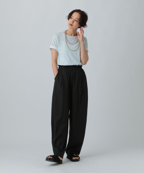 LEPSIM（レプシィム）の「シアーメランジT　497226（Tシャツ/カットソー・レディース・オフホワイト/ライトブルー/ブラウン/ブラック/レッド/チャコールグレー・FREE）」の11枚目の写真