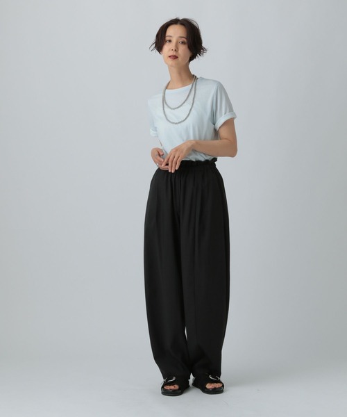 LEPSIM（レプシィム）の「シアーメランジT　497226（Tシャツ/カットソー・レディース・オフホワイト/ライトブルー/ブラウン/ブラック/レッド/チャコールグレー・FREE）」の12枚目の写真