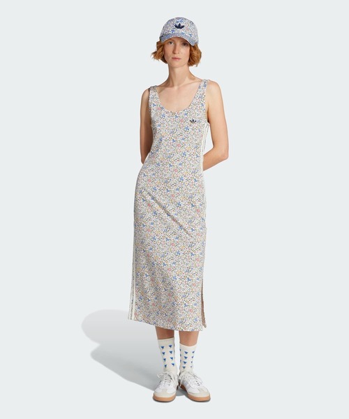 adidas（アディダス）の「adidas Originals × Liberty London ボディコンシャス スリーストライプス マキシワンピース / アディダスオリジナルス adidas Originals（ワンピース・レディース・ホワイト・MEDIUM/LARGE/XX-LARGE/X-SMALL/X-LARGE/SMALL）」の5枚目の写真
