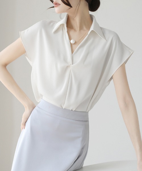 ReRe(リリ)の「フレンチスリーブシャツ(シャツ/ブラウス・レディース・オフホワイト/ブラック/ピンク・LARGE/X-LARGE/MEDIUM)」の13枚目の写真