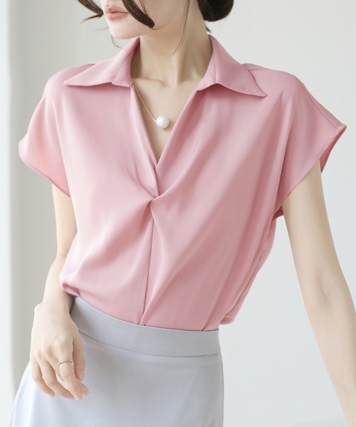 ReRe(リリ)の「フレンチスリーブシャツ(シャツ/ブラウス・レディース・オフホワイト/ブラック/ピンク・LARGE/X-LARGE/MEDIUM)」の15枚目の写真